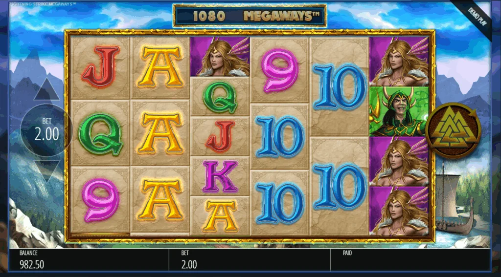 Lightning Strike Megaways slot game screenshot