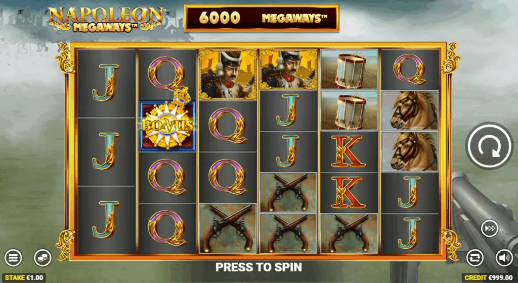 Napoleon Megaways slot game screenshot
