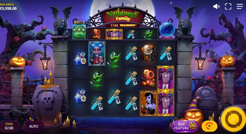 Nightmare Family Megaways slot game screenshot
