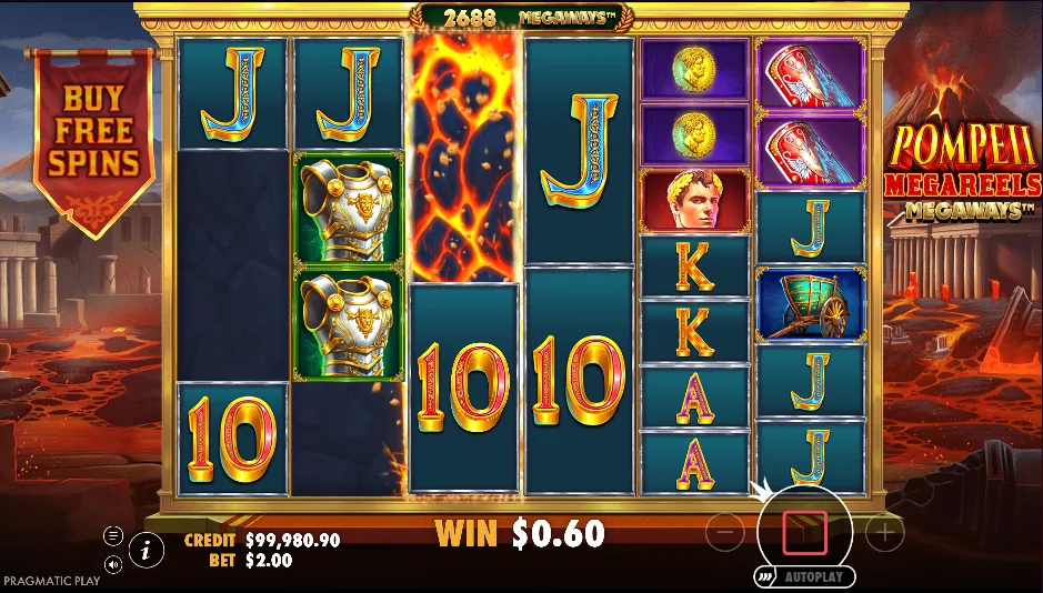 Pompeii Megareels Megaways slot game