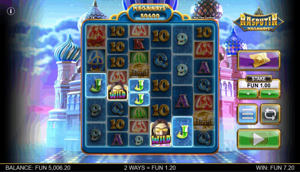 Rasputin Megaways slot game screenshot