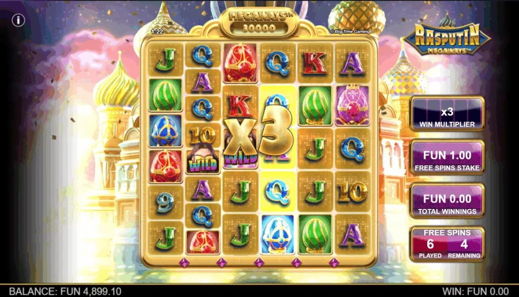 Rasputin Megaways slot features and rtp
