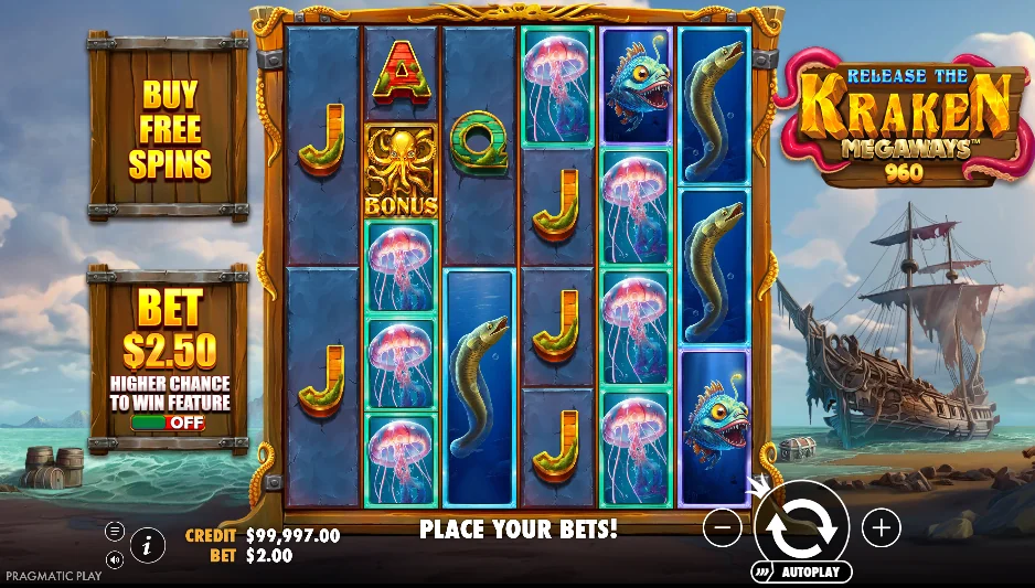 Release the Kraken Megaways demo gameplay how to play