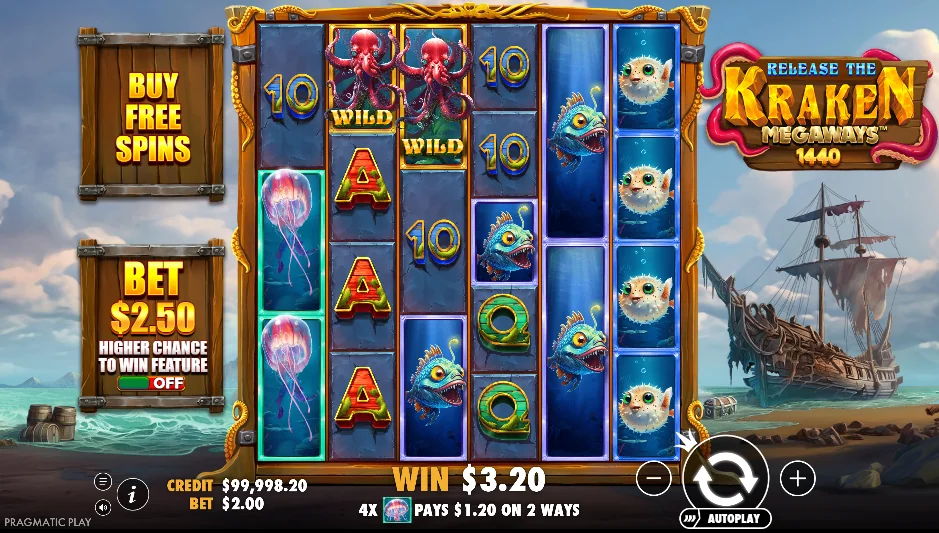 Release the Kraken Megaways slot game