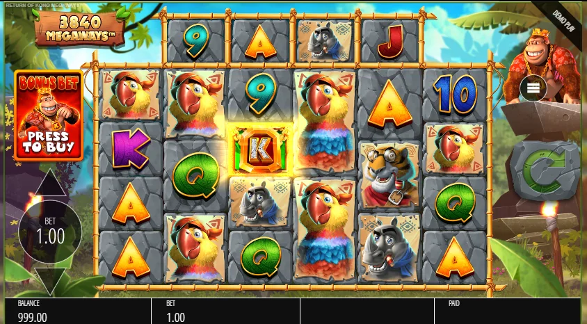 Return of Kong Megaways slot game screenshot