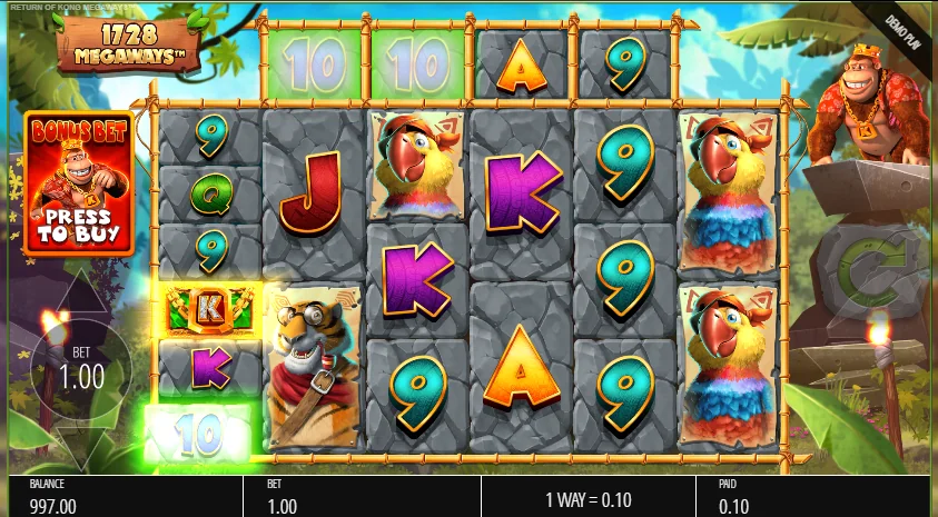 Return of Kong Megaways demo gameplay how to play