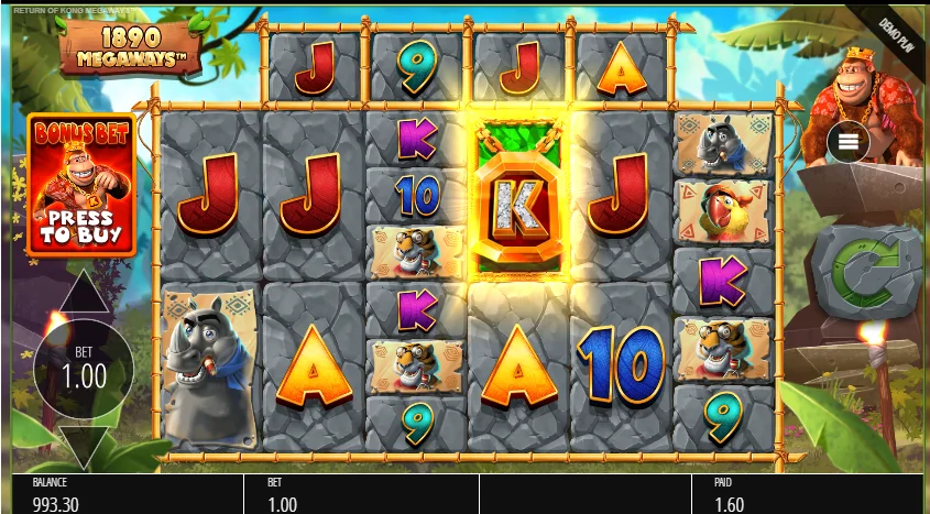 Return of Kong Megaways slot features and rtp
