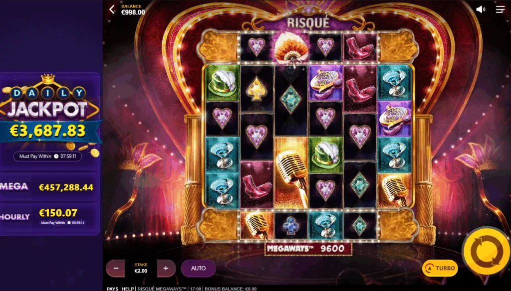 Risque Megaways slot game screenshot