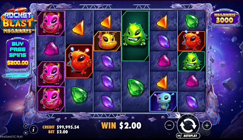 Rocket Blast Megaways demo gameplay how to play