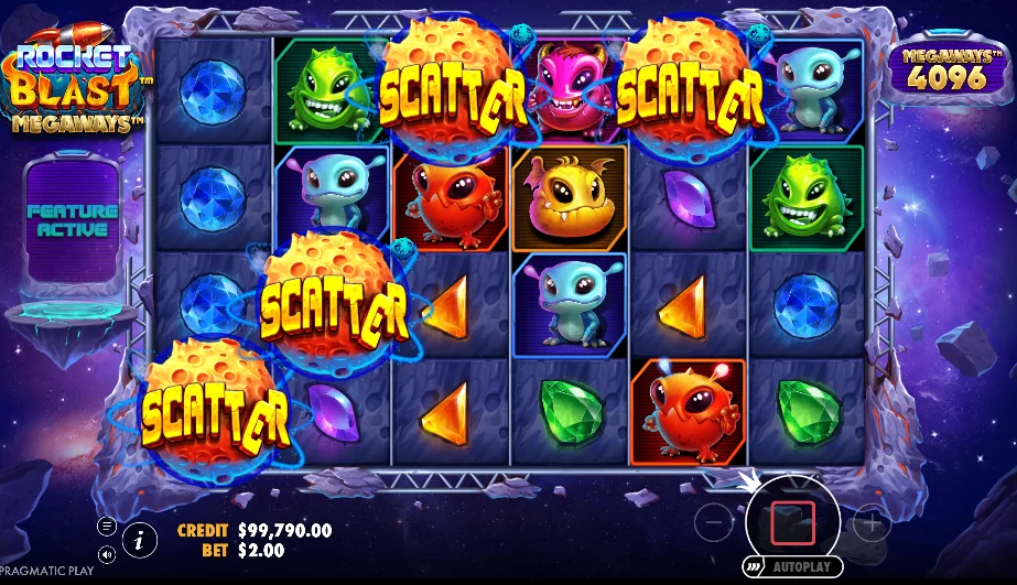 Rocket Blast Megaways slot features and rtp