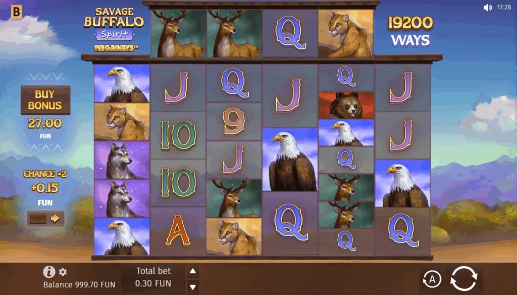 Savage Buffalo Spirit Megaways slot game screenshot