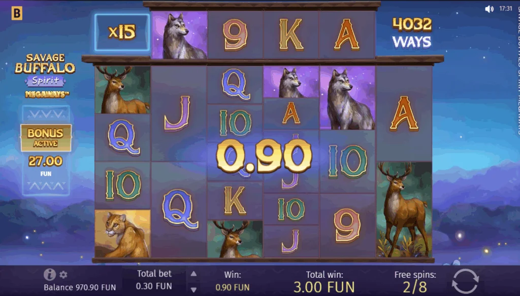 Savage Buffalo Spirit Megaways slot features and rtp