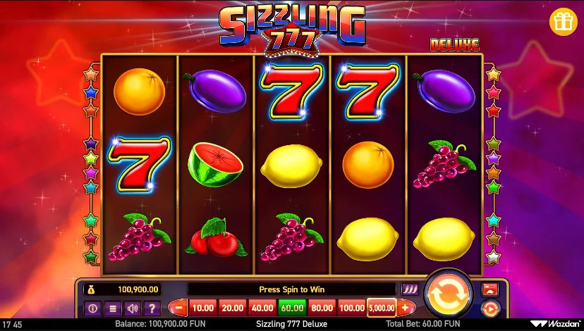 Sizzling 777 Deluxe slot game