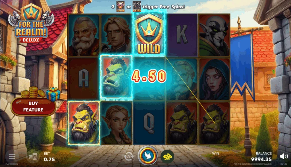 For The Realm Deluxe slot features and rtp