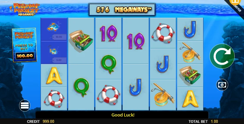 Fishin Frenzy Megaways slot game screenshot