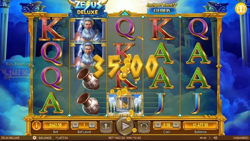 Zeus Deluxe slot features and rtp