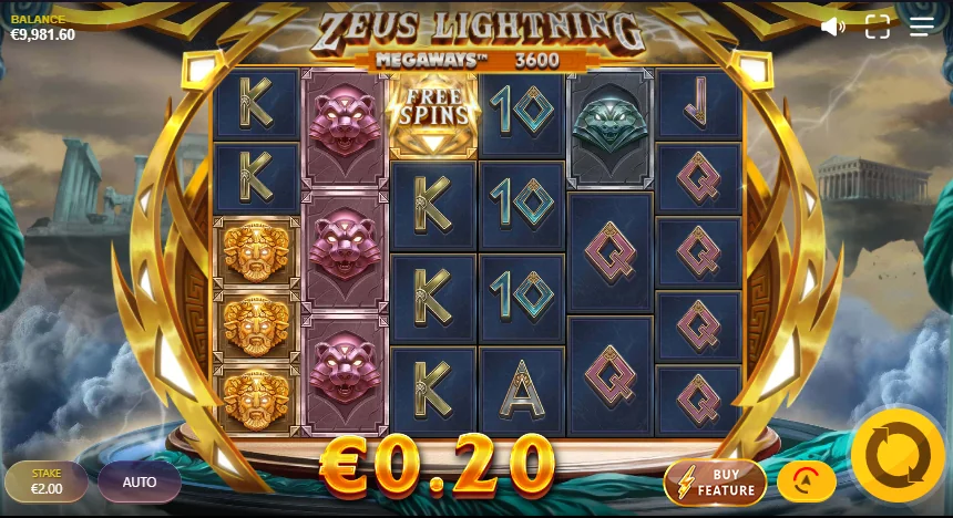 Zeus Lightning Megaways slot features and rtp