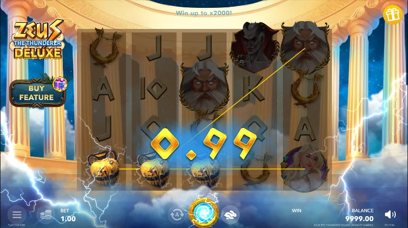 Zeus the Thunderer Deluxe slot game screenshot