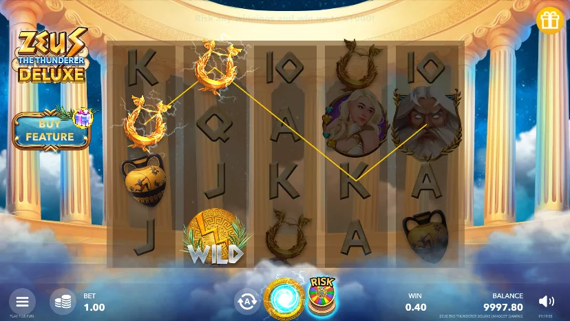 Zeus the Thunderer Deluxe slot features and rtp