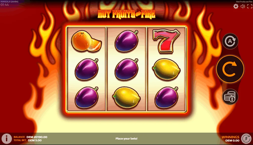 Hot Fruits on Fire slot game screenshot
