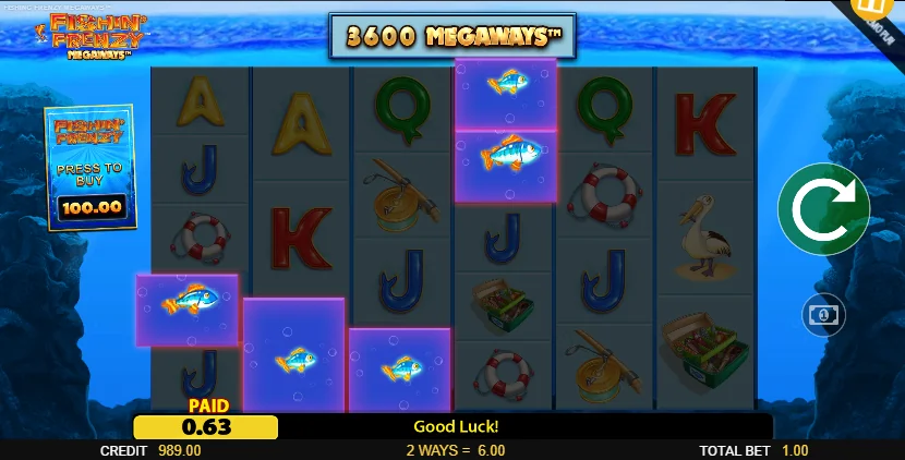 Fishin Frenzy Megaways slot features and rtp
