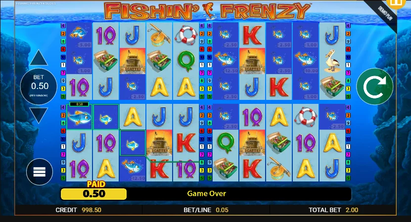 Fishin Frenzy Power 4 slot game screenshot