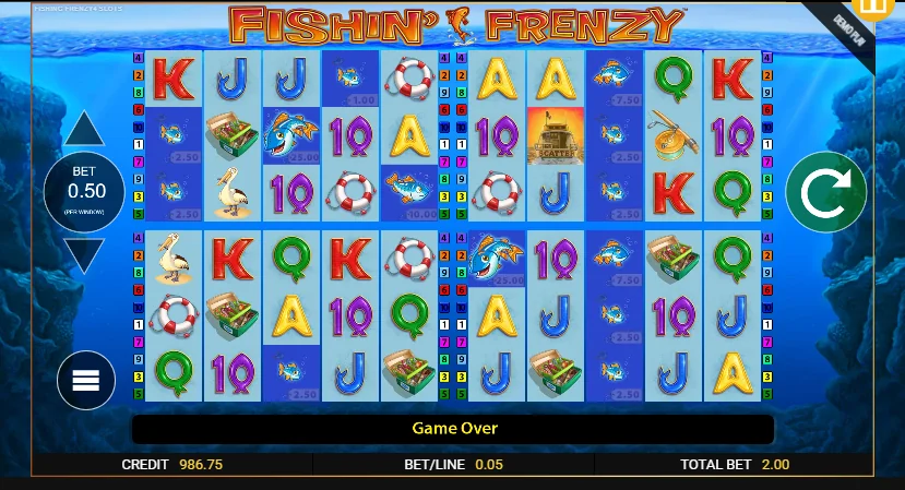 Fishin Frenzy Power 4 demo gameplay how to play