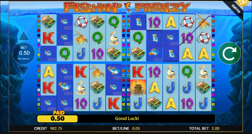 Fishin Frenzy Power 4 slot features and rtp