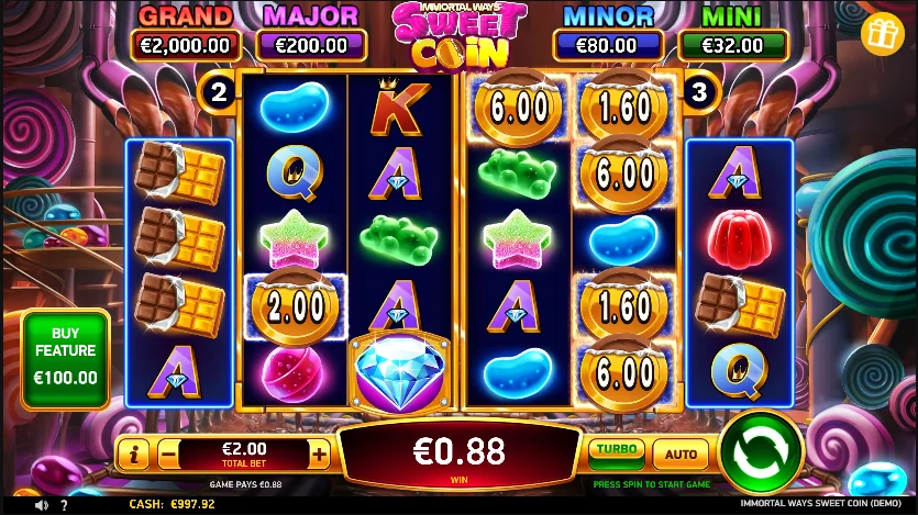 Immortal Ways Sweet Coin demo gameplay how to play