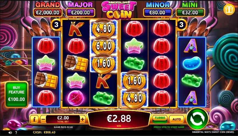 Immortal Ways Sweet Coin slot features and rtp