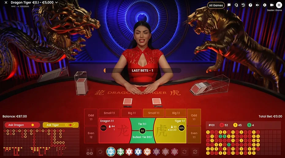 Dragon Tiger slot game screenshot