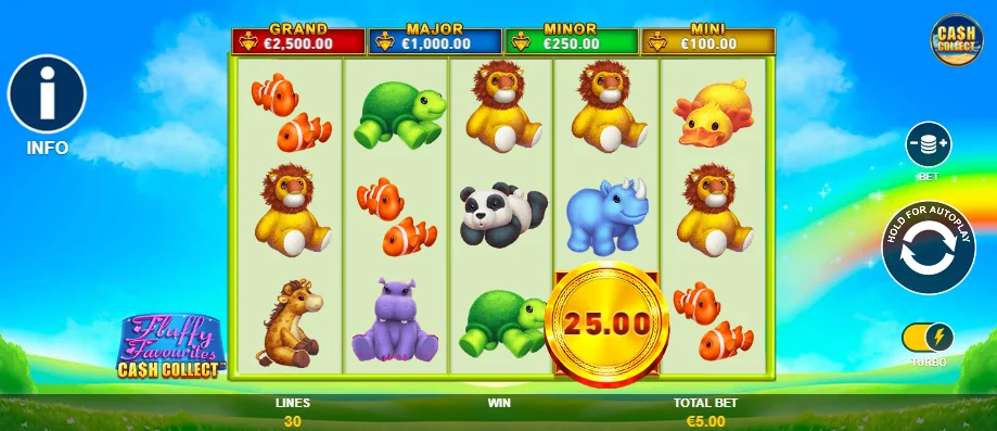 Fluffy Favourites Cash Collect slot game screenshot