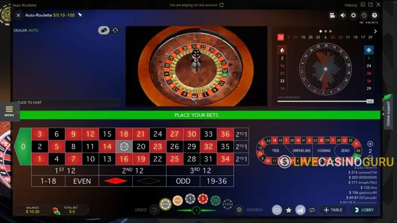 Auto-Roulette slot game