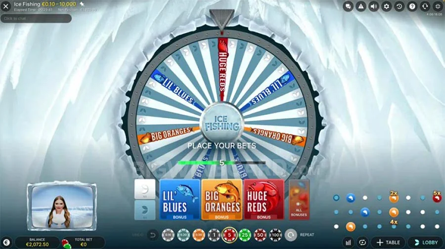 Ice Fishing slot game screenshot