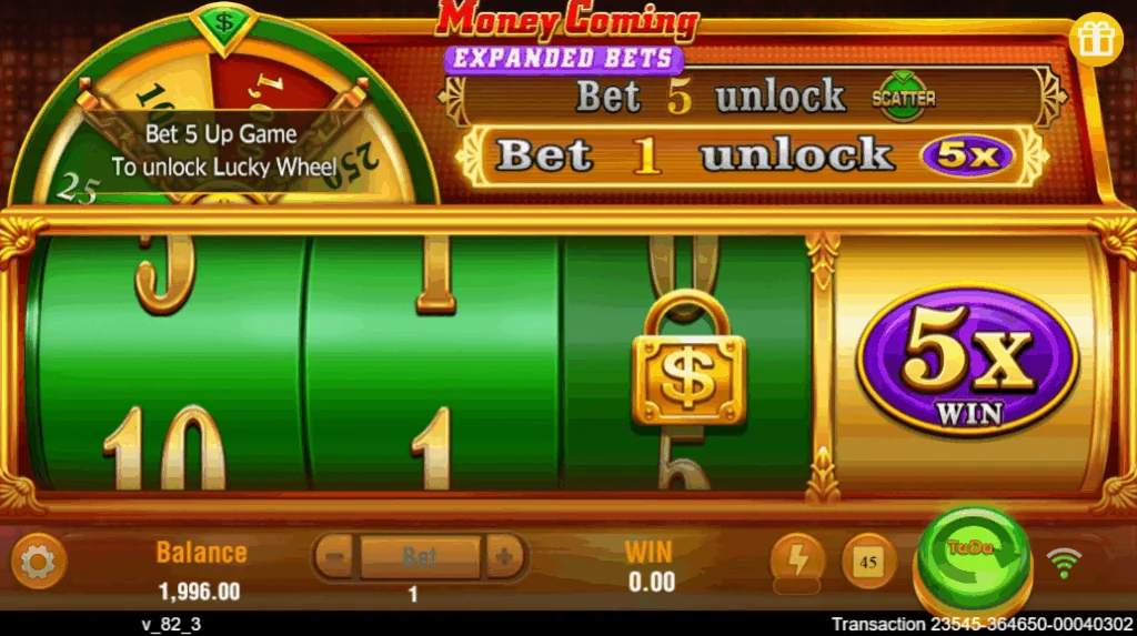 Money Coming Expand Bets slot game screenshot