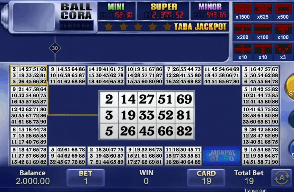 Jackpot Bingo slot game screenshot