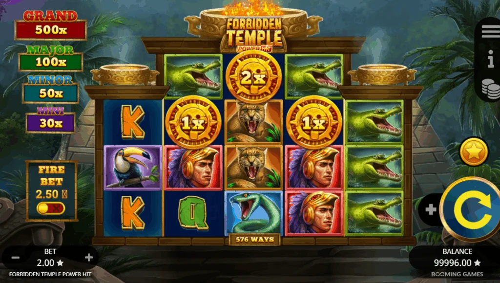 Forbidden Temple Power Hit demo gameplay how to play